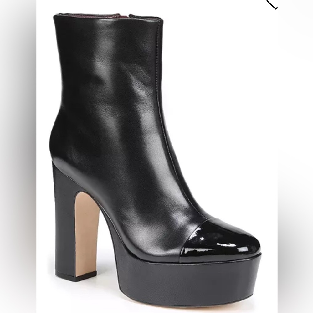 Franco Sarto NWOB Valeria Black Platform Ankle Boots